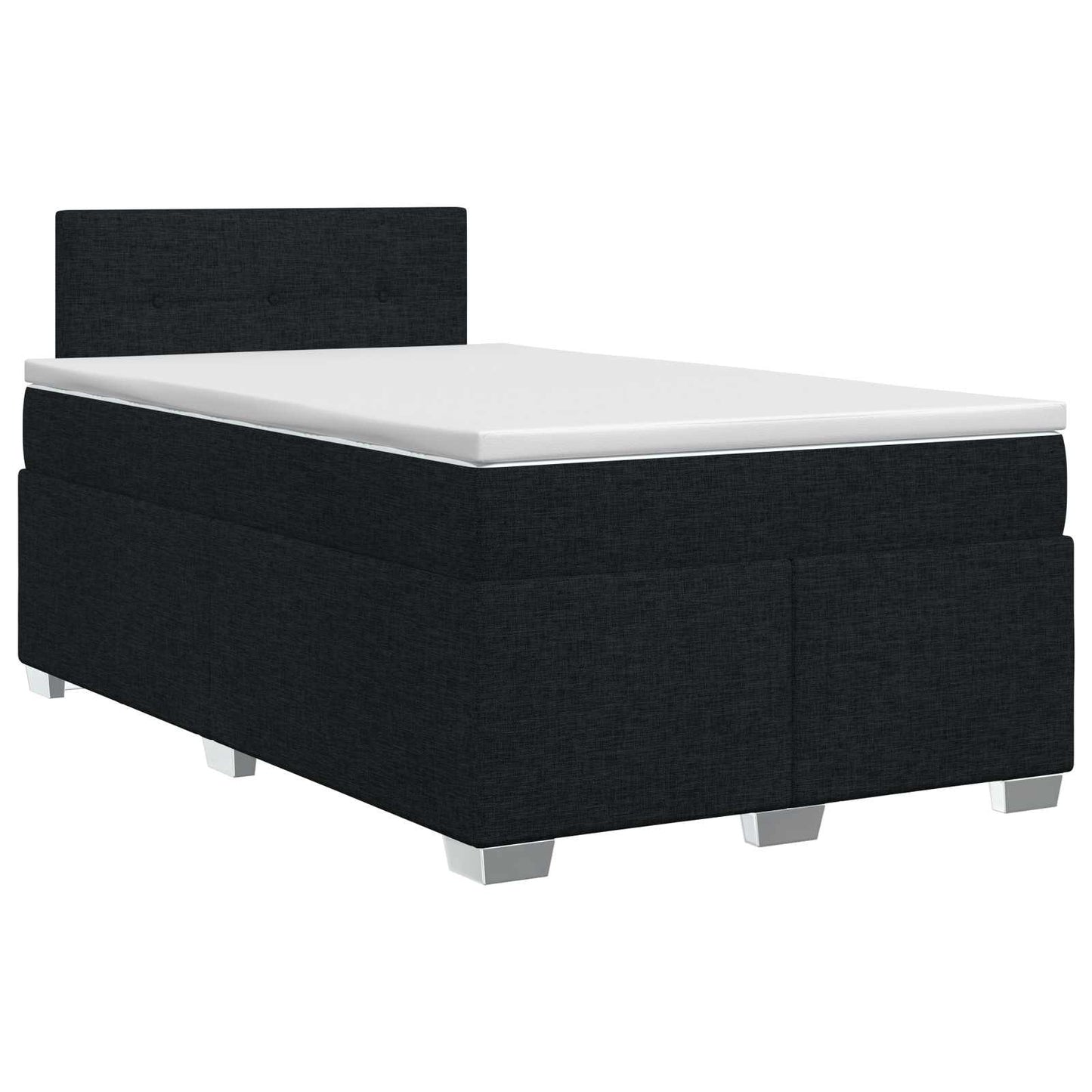 vidaXL Κρεβάτι box spring με στρώμα Μαύρο 120 x 200 cm Ύφασμα