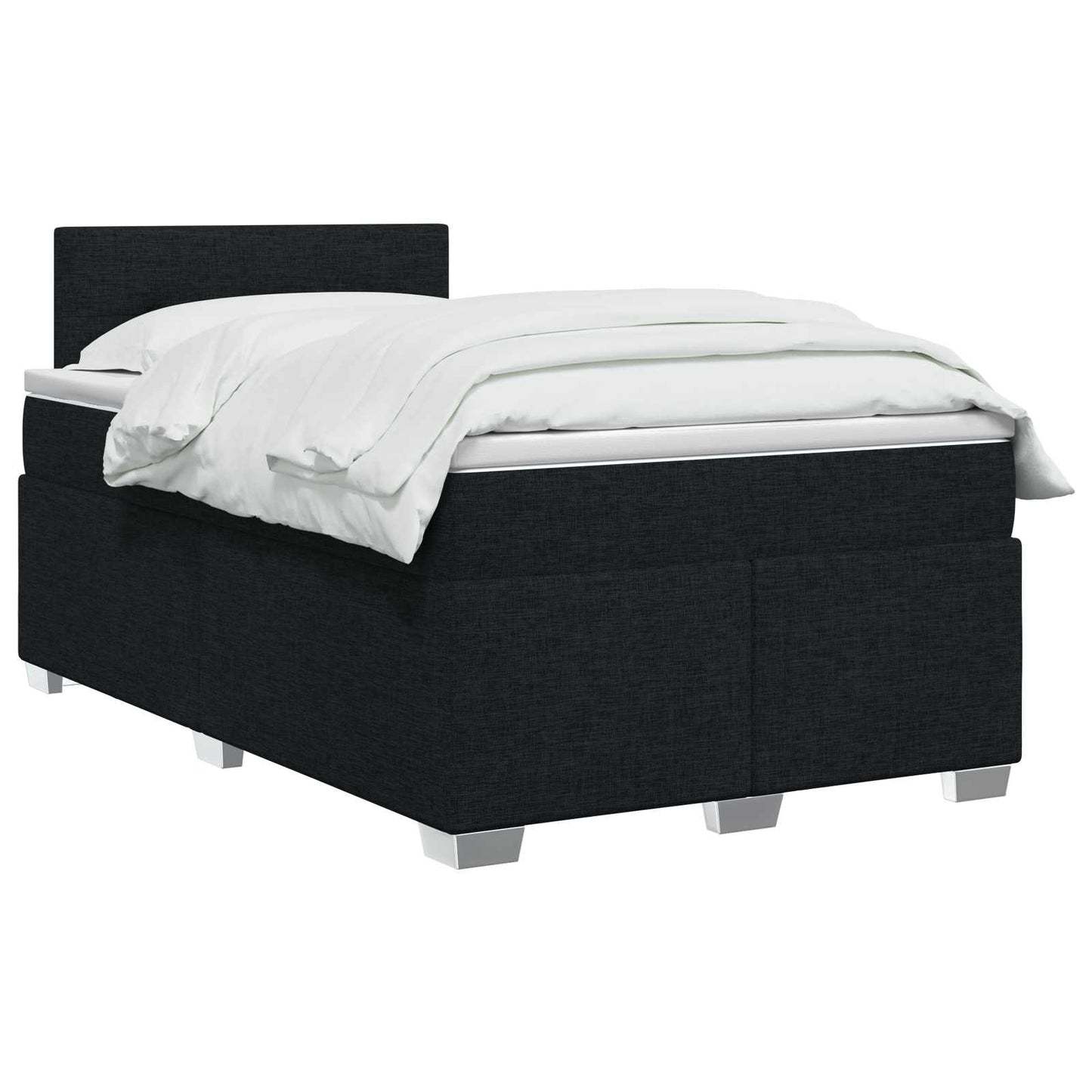 vidaXL Κρεβάτι box spring με στρώμα Μαύρο 120 x 200 cm Ύφασμα
