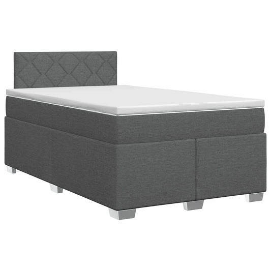 vidaXL Κρεβάτι box spring με στρώμα Σκούρο Γκρι 120 x 200 cm Ύφασμα