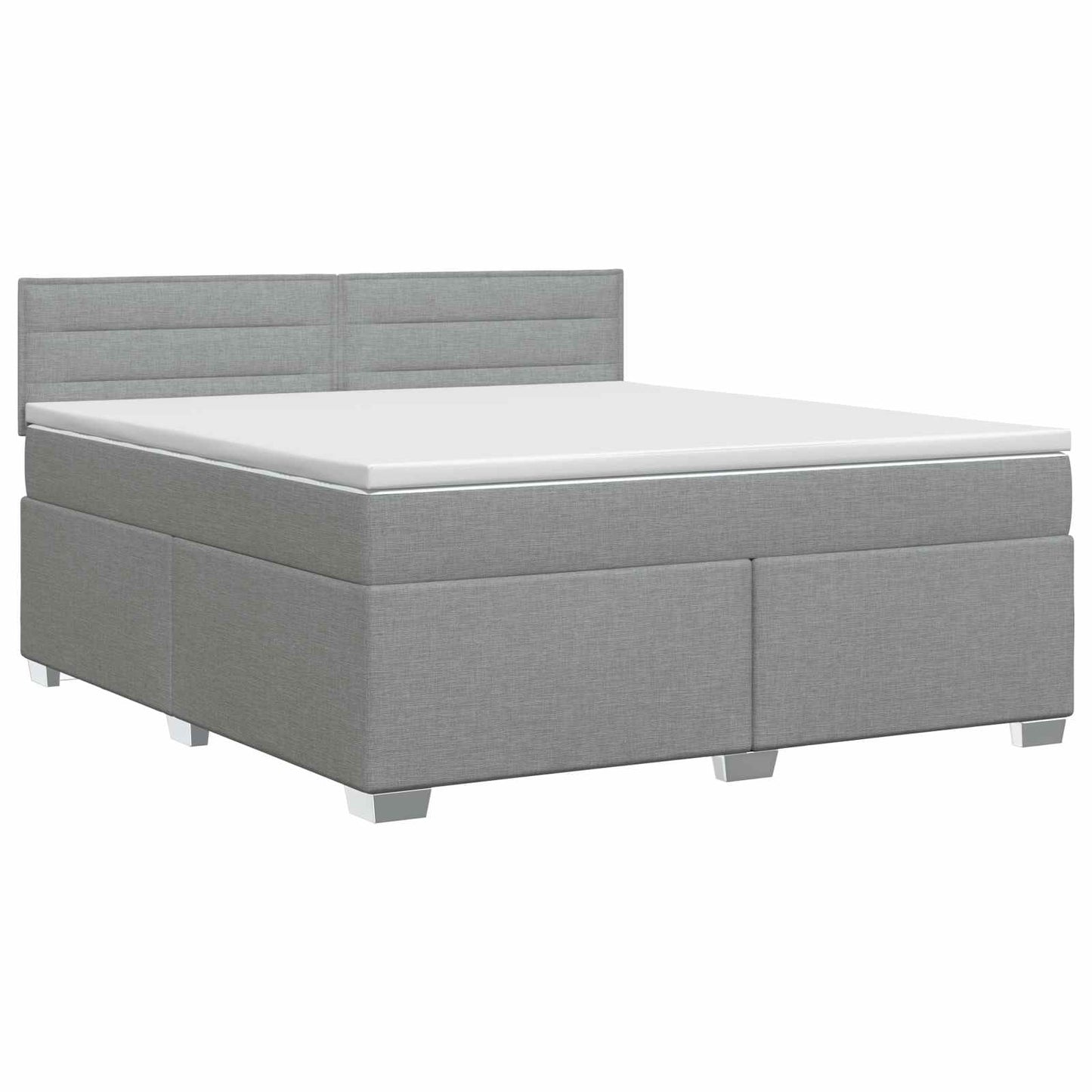 vidaXL Κρεβάτι box spring με στρώμα Ανοιχτό γκρι 140 x 190 cm Ύφασμα