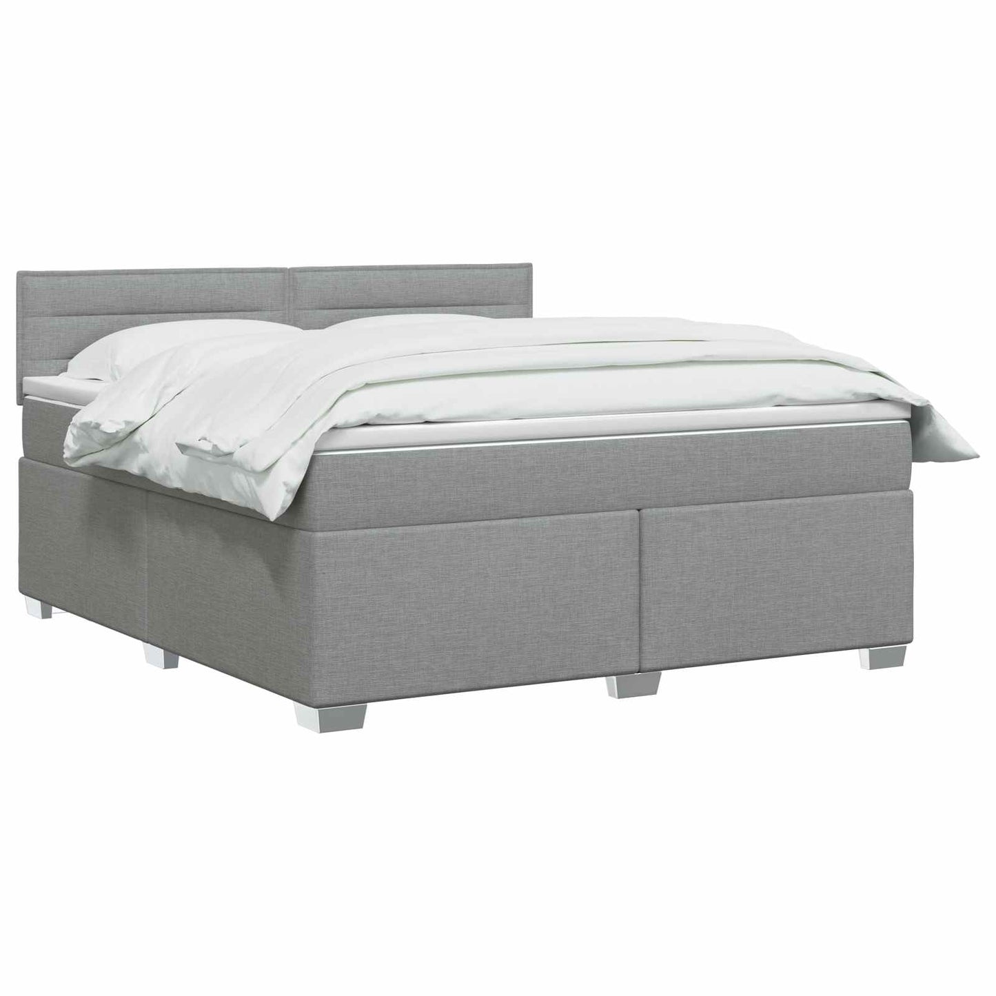 vidaXL Κρεβάτι box spring με στρώμα Ανοιχτό γκρι 140 x 190 cm Ύφασμα