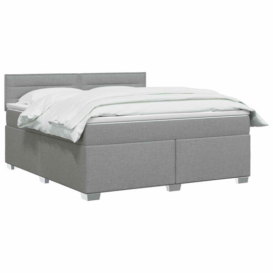 vidaXL Κρεβάτι box spring με στρώμα Ανοιχτό γκρι 140 x 190 cm Ύφασμα