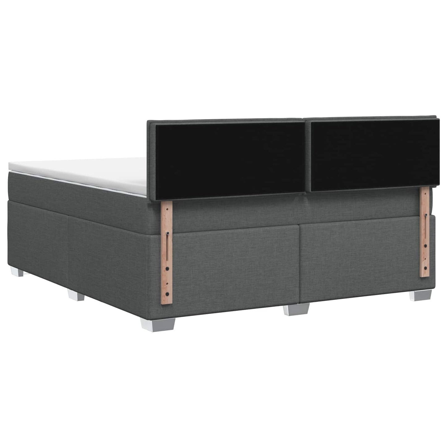 vidaXL Κρεβάτι box spring με στρώμα Σκούρο Γκρι 140 x 190 cm Ύφασμα