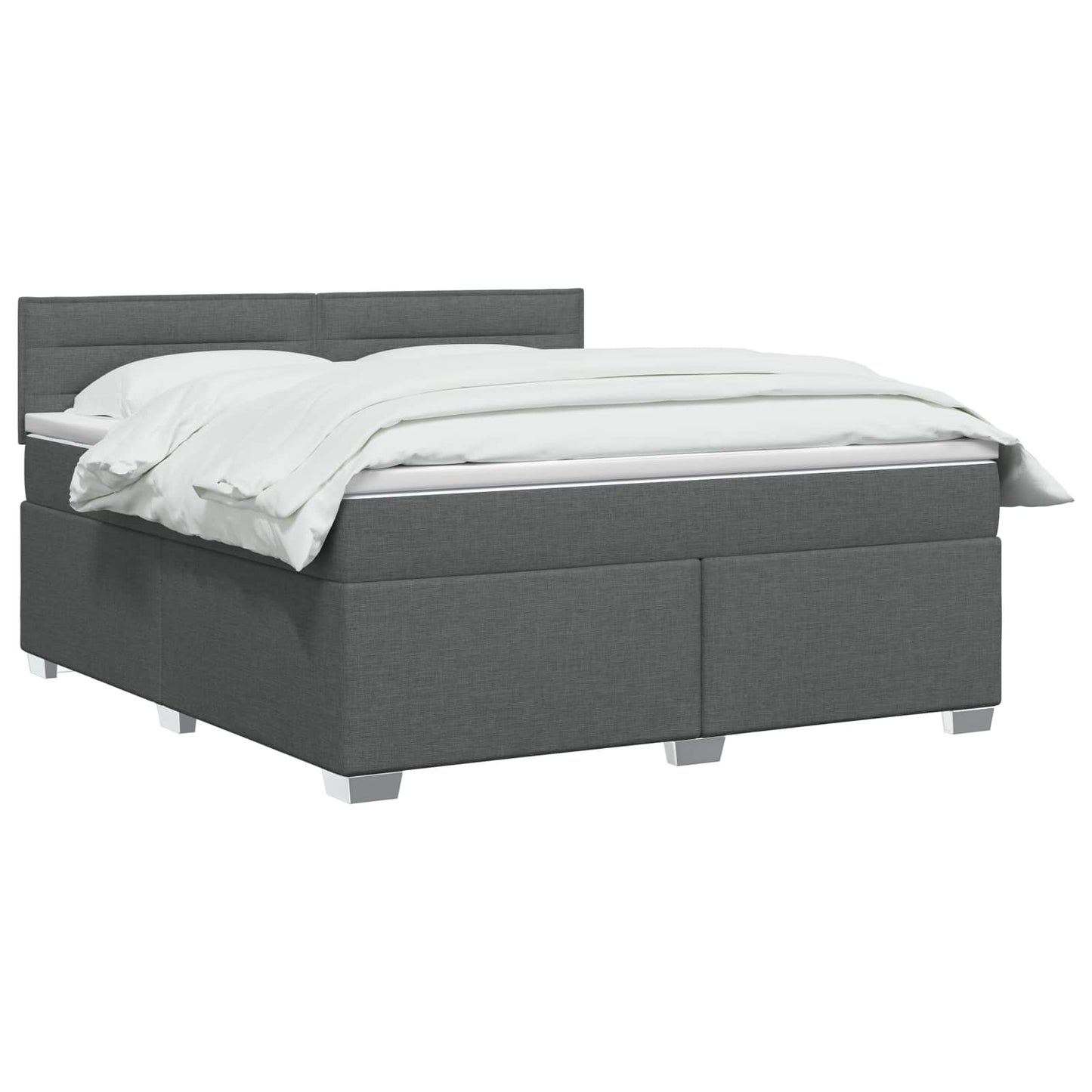 vidaXL Κρεβάτι box spring με στρώμα Σκούρο Γκρι 140 x 190 cm Ύφασμα