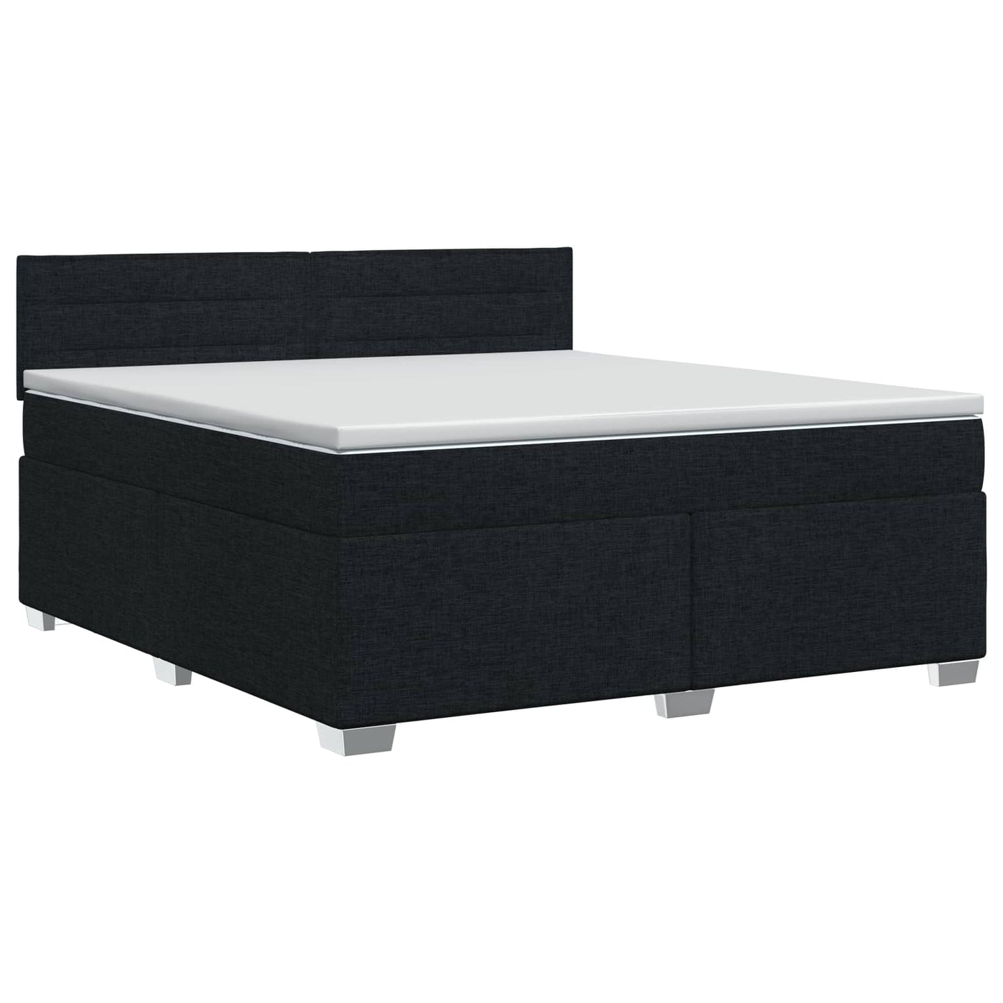 vidaXL Κρεβάτι box spring με στρώμα Μαύρο 140 x 190 cm Ύφασμα