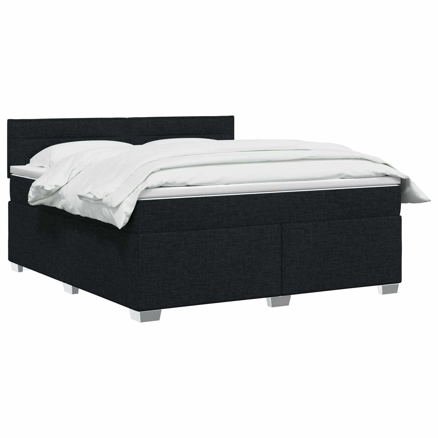 vidaXL Κρεβάτι box spring με στρώμα Μαύρο 140 x 190 cm Ύφασμα