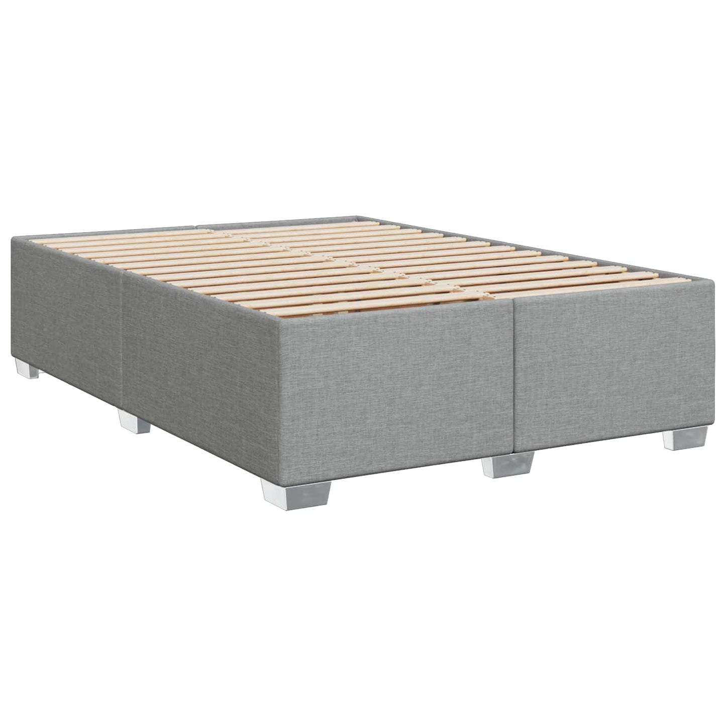 vidaXL Κρεβάτι box spring με στρώμα Ανοιχτό γκρι 140 x 190 cm Ύφασμα