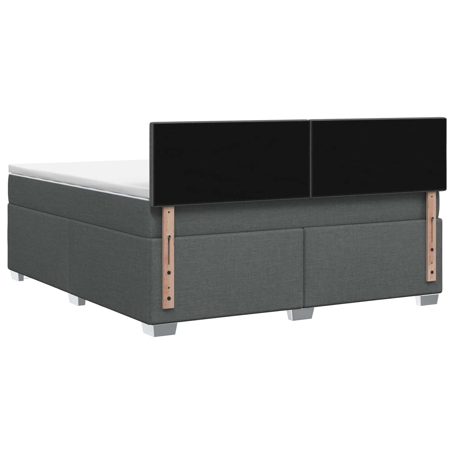 vidaXL Κρεβάτι box spring με στρώμα Σκούρο Γκρι 140 x 190 cm Ύφασμα