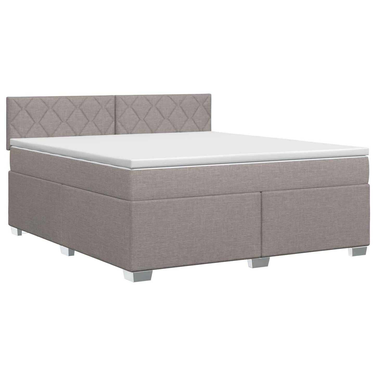 vidaXL Κρεβάτι box spring με στρώμα Taupe 140 x 190 cm Ύφασμα