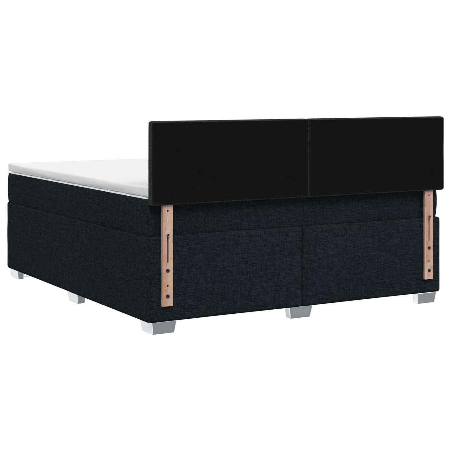 vidaXL Κρεβάτι box spring με στρώμα Μαύρο 160 x 200 cm Ύφασμα