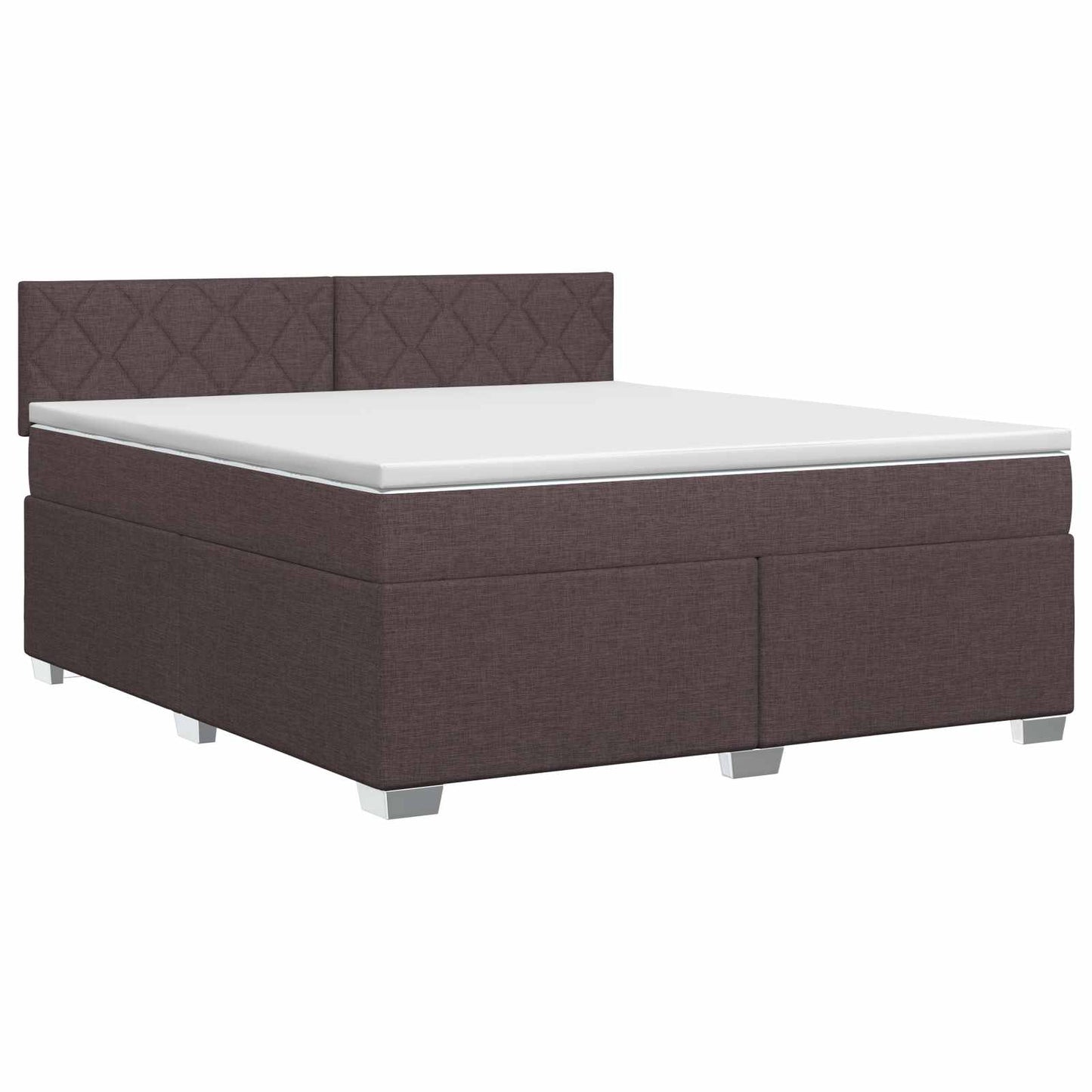 vidaXL Κρεβάτι box spring με στρώμα Σκούρο Καφέ 160 x 200 cm Ύφασμα