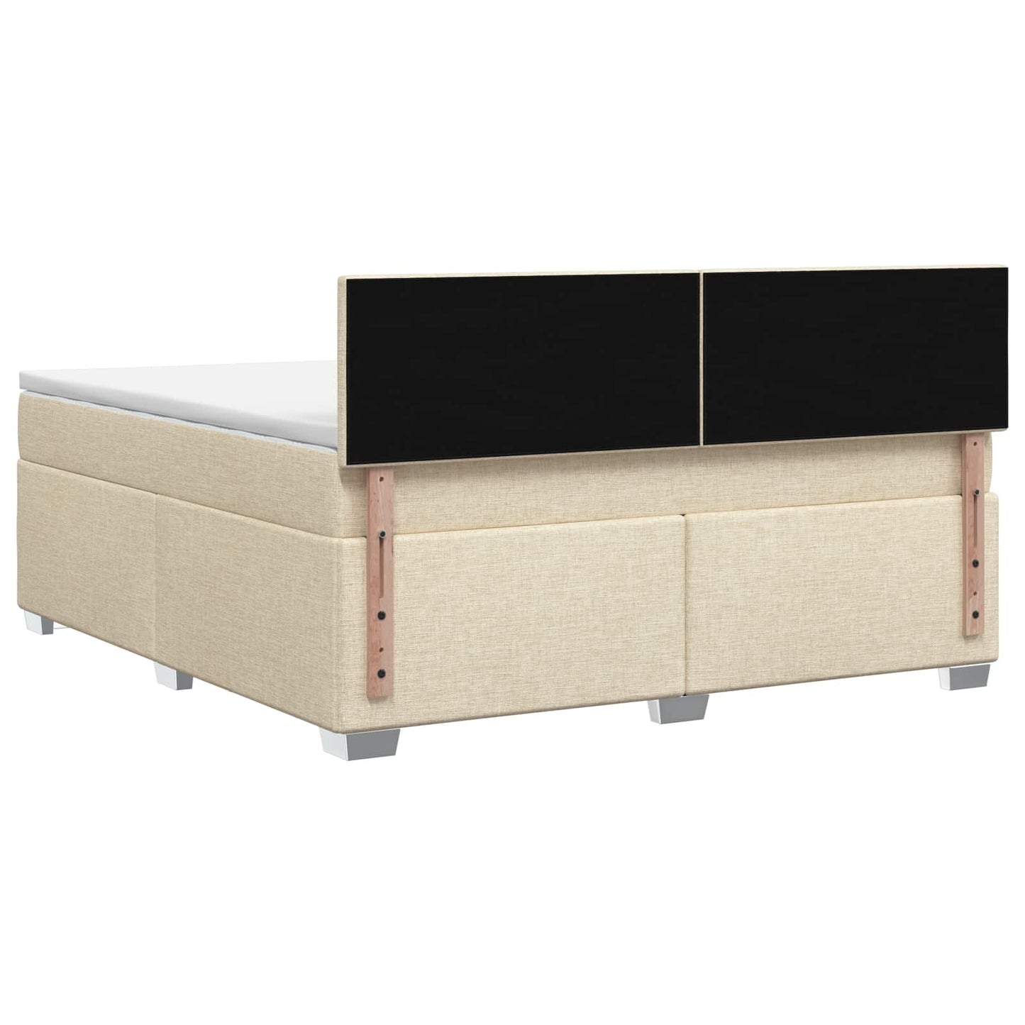 vidaXL Κρεβάτι box spring με στρώμα Κρεμ 160 x 200 cm Ύφασμα