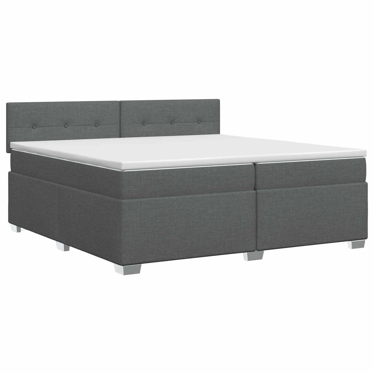 vidaXL Κρεβάτι box spring με στρώμα Σκούρο Γκρι 200 x 200 cm Ύφασμα