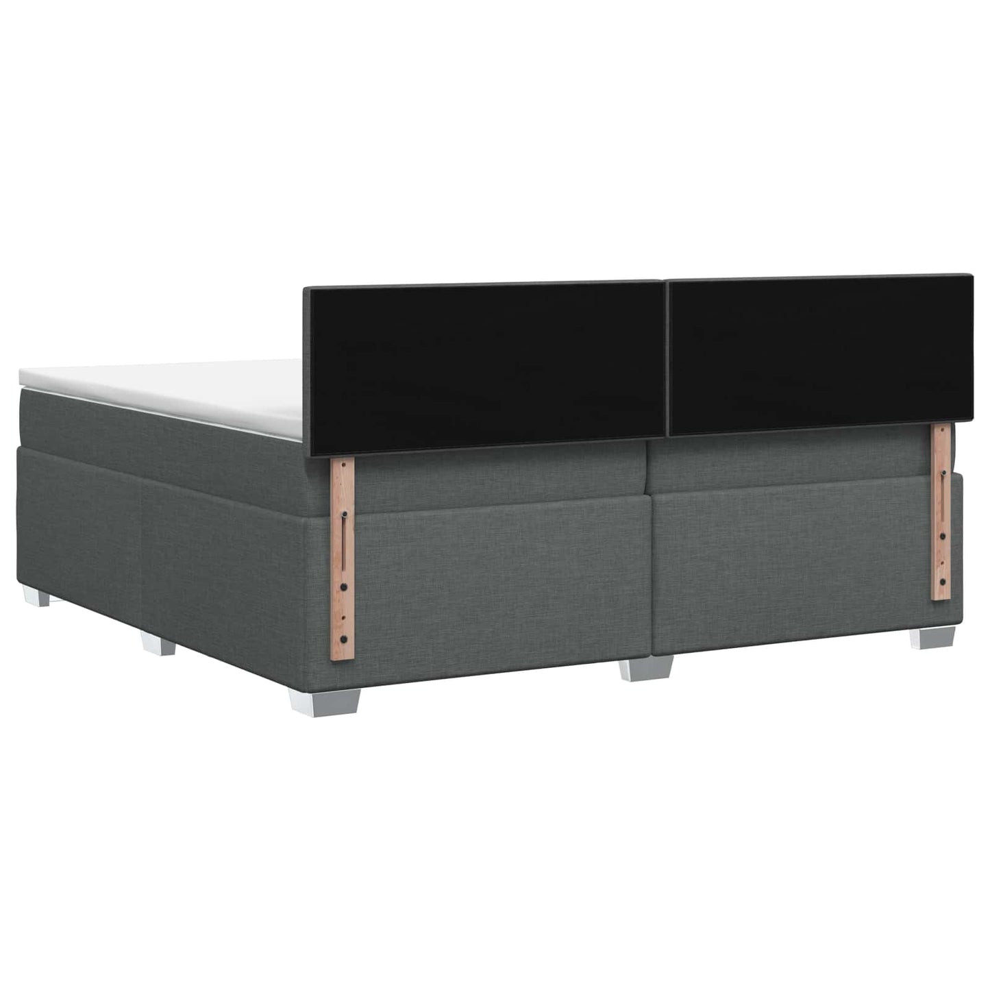 vidaXL Κρεβάτι box spring με στρώμα Σκούρο Γκρι 200 x 200 cm Ύφασμα