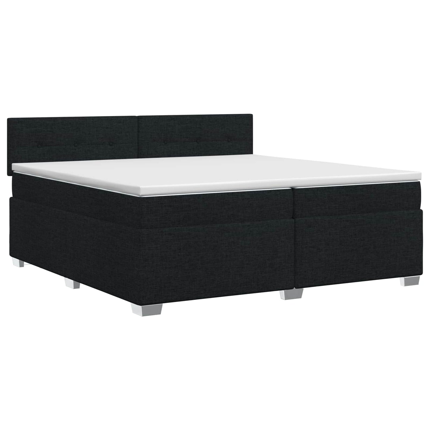 vidaXL Κρεβάτι box spring με στρώμα Μαύρο 200 x 200 cm Ύφασμα