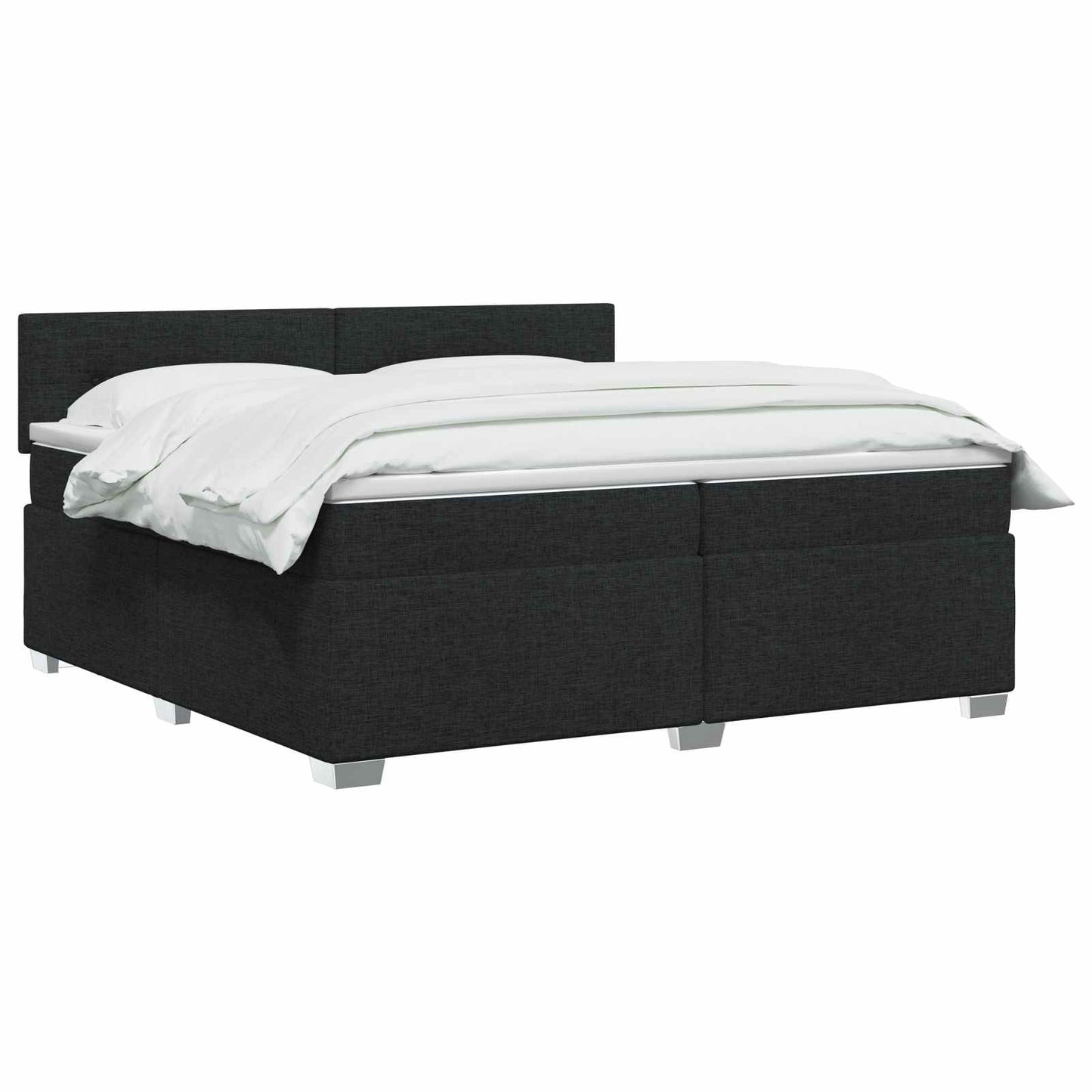 vidaXL Κρεβάτι box spring με στρώμα Μαύρο 200 x 200 cm Ύφασμα