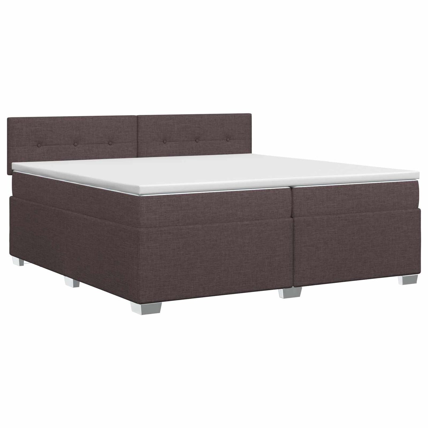 vidaXL Κρεβάτι box spring με στρώμα Σκούρο Καφέ 200 x 200 cm Ύφασμα