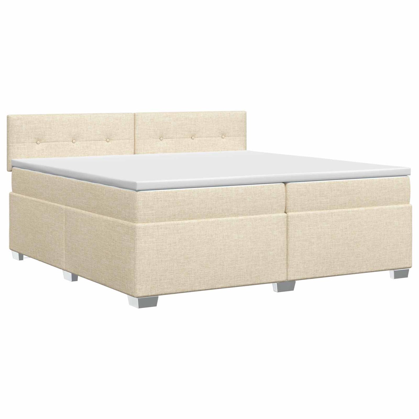 vidaXL Κρεβάτι box spring με στρώμα Κρεμ 200 x 200 cm Ύφασμα