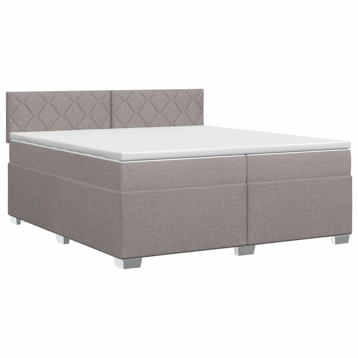 vidaXL Κρεβάτι box spring με στρώμα Taupe 200 x 200 cm Ύφασμα