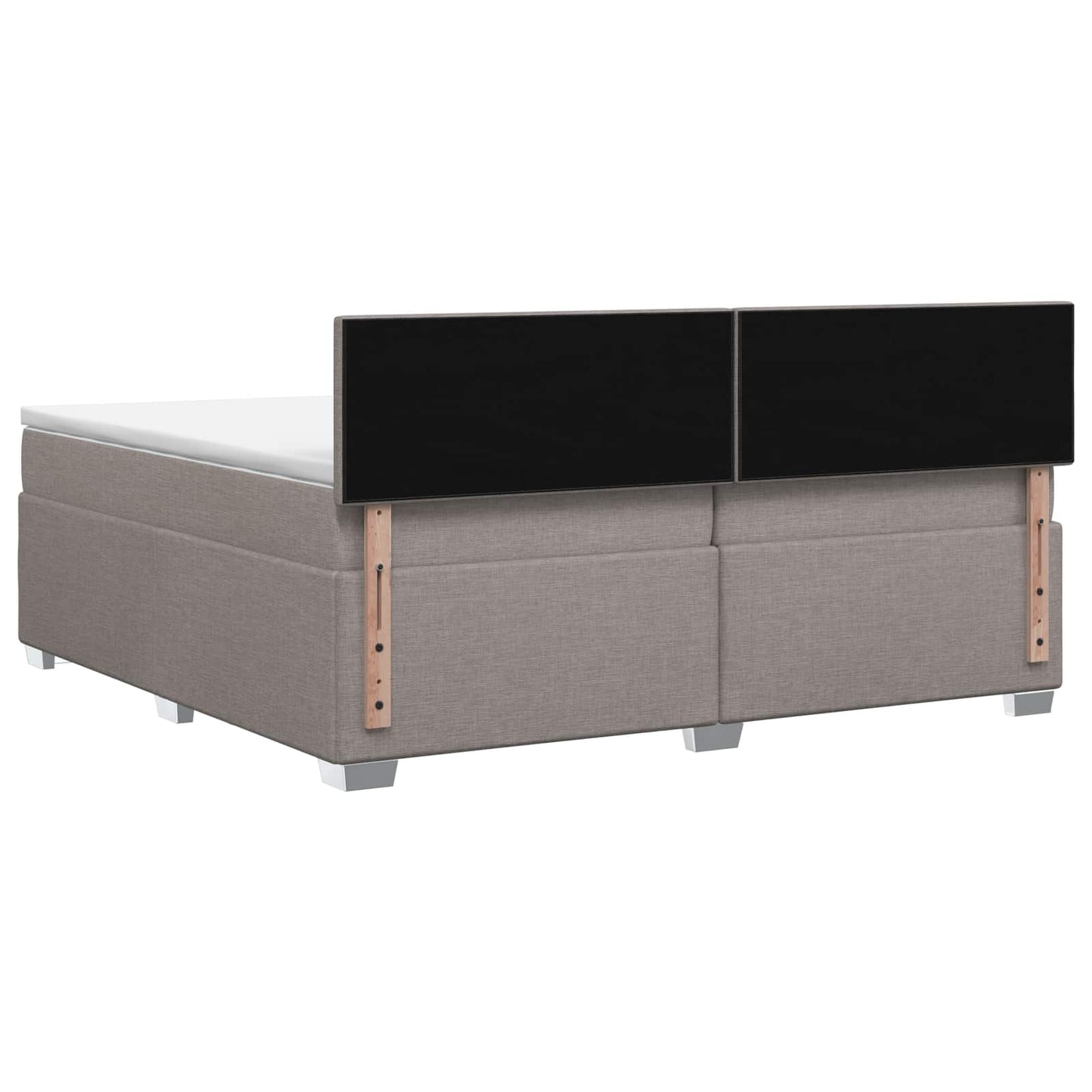 vidaXL Κρεβάτι box spring με στρώμα Taupe 200 x 200 cm Ύφασμα