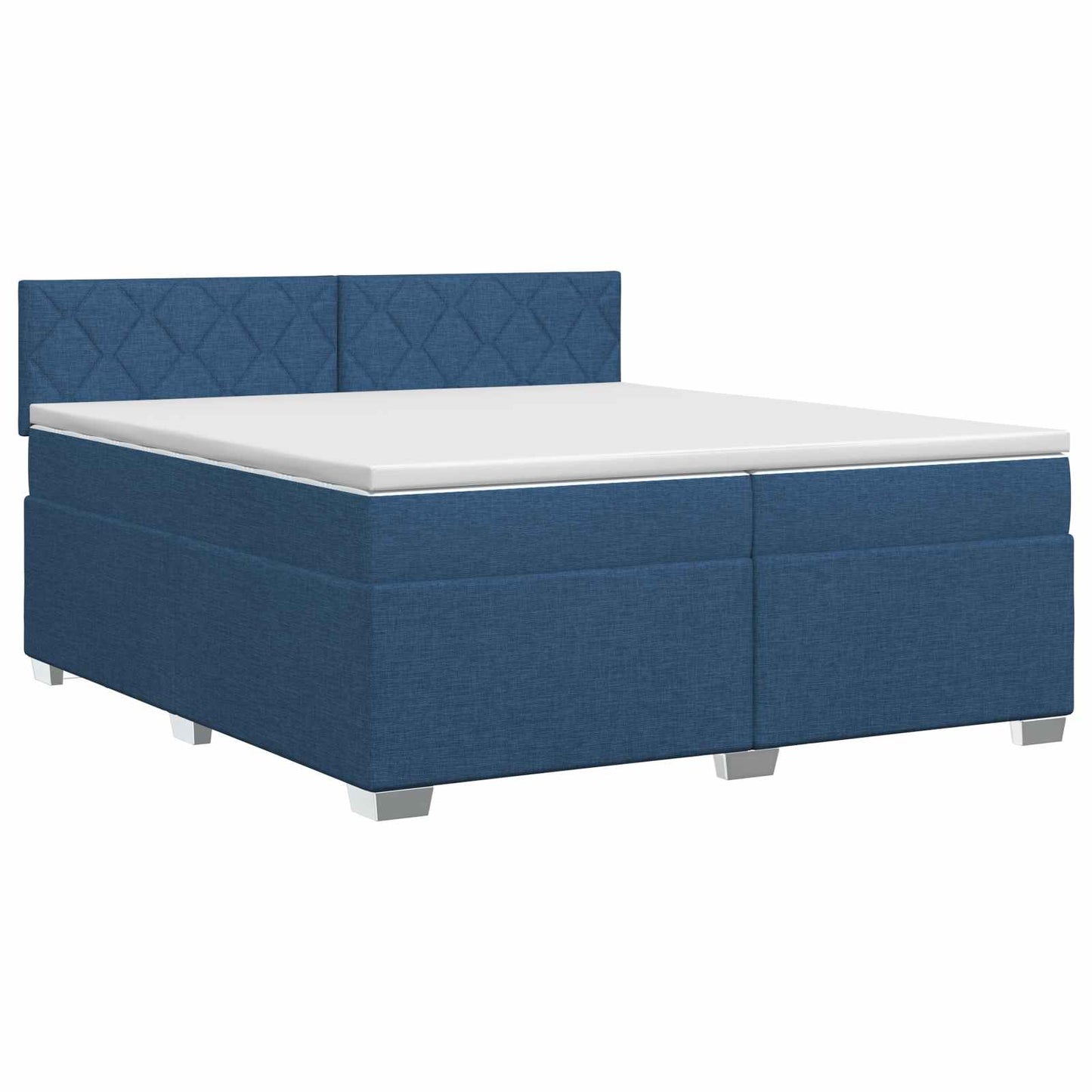 vidaXL Κρεβάτι box spring με στρώμα Μπλε 200 x 200 cm Ύφασμα