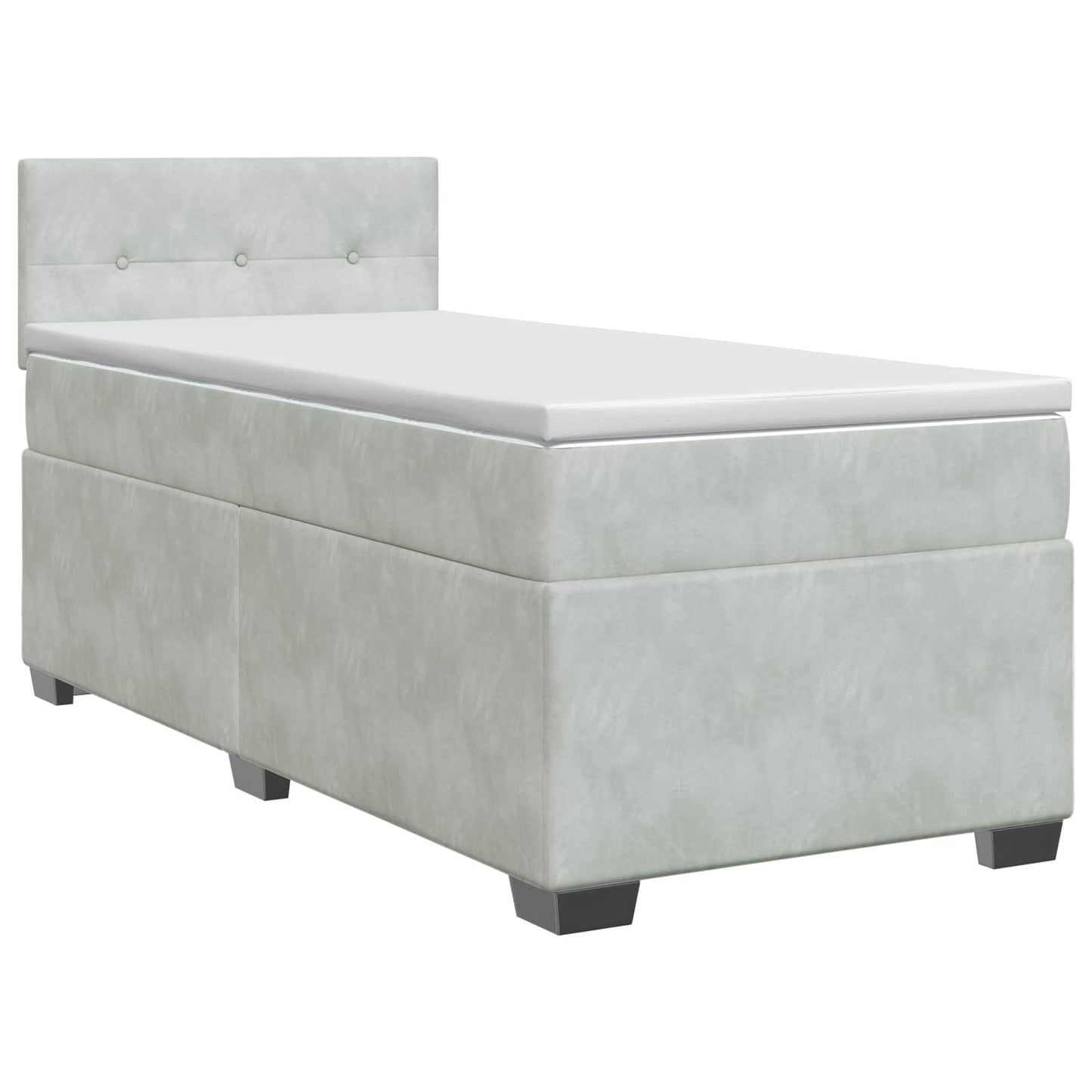 vidaXL Κρεβάτι box spring με στρώμα Ανοιχτό γκρι 80 x 200 cm Βελούδο