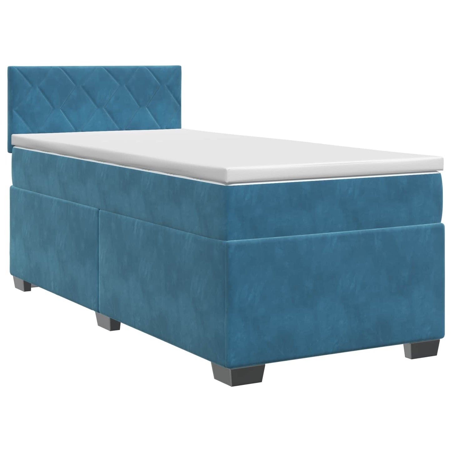 vidaXL Κρεβάτι box spring με στρώμα Σκούρο Μπλε 80 x 200 cm Βελούδο