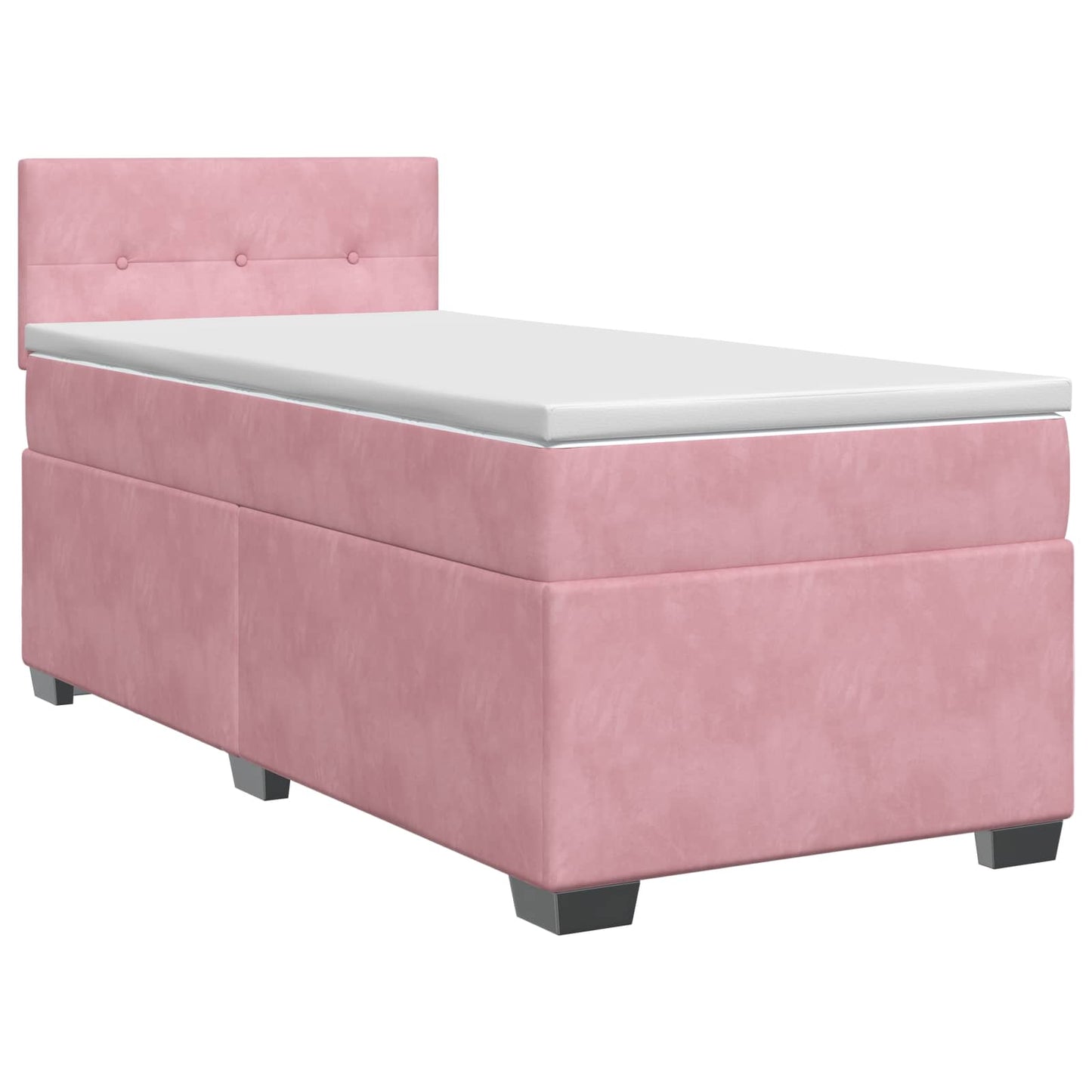 vidaXL Κρεβάτι box spring με στρώμα Ροζ 90 x 200 cm Βελούδο