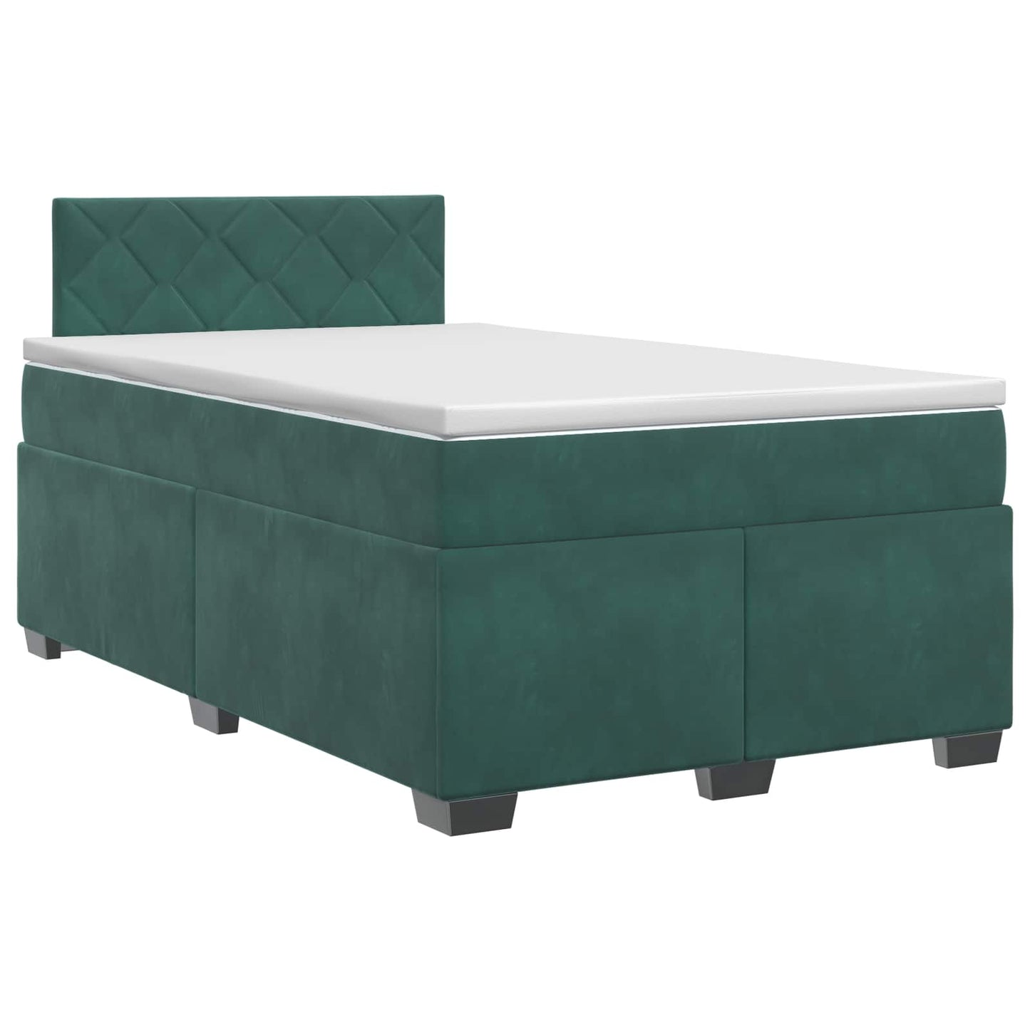 vidaXL Κρεβάτι box spring με στρώμα Σκούρο Πράσινο 120 x 190 cm