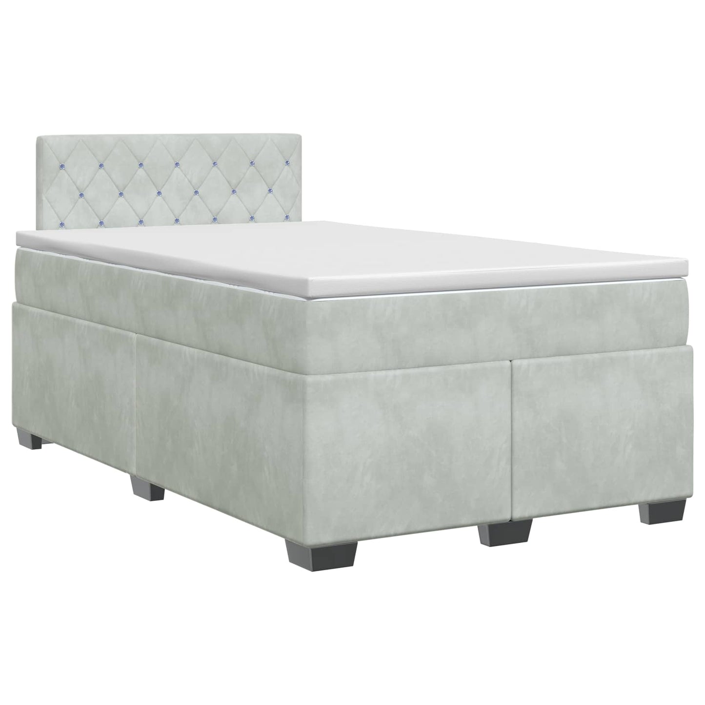 vidaXL Κρεβάτι box spring με στρώμα Ανοιχτό γκρι 120 x 200 cm Βελούδο