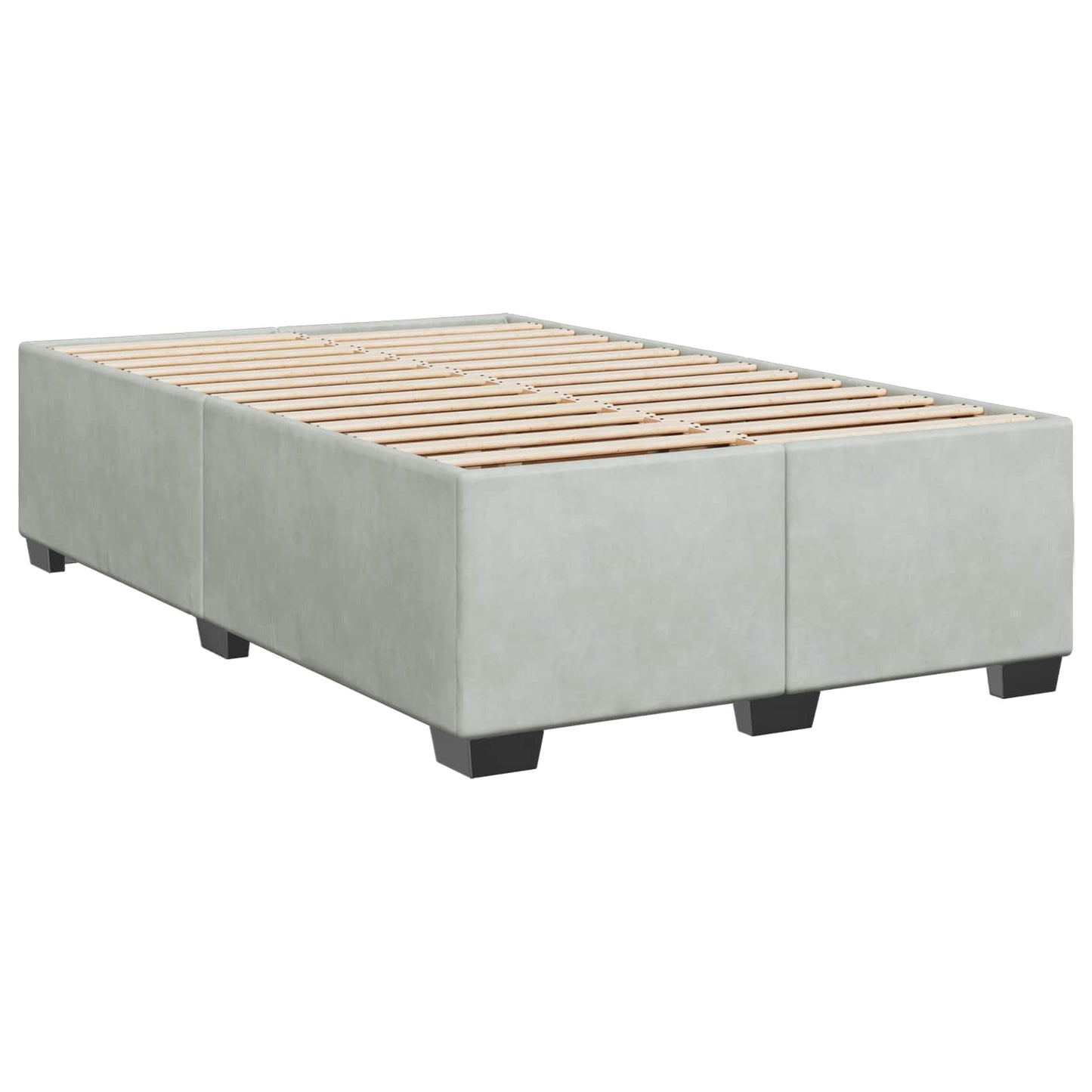 vidaXL Κρεβάτι box spring με στρώμα Ανοιχτό γκρι 120 x 200 cm Βελούδο