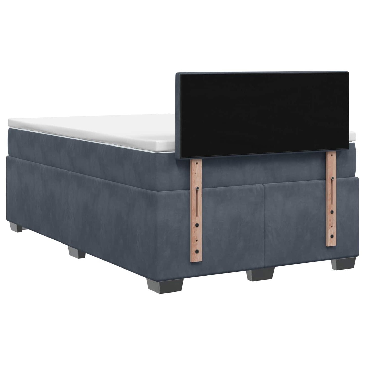 vidaXL Κρεβάτι box spring με στρώμα Σκούρο Γκρι 120 x 200 cm Βελούδο