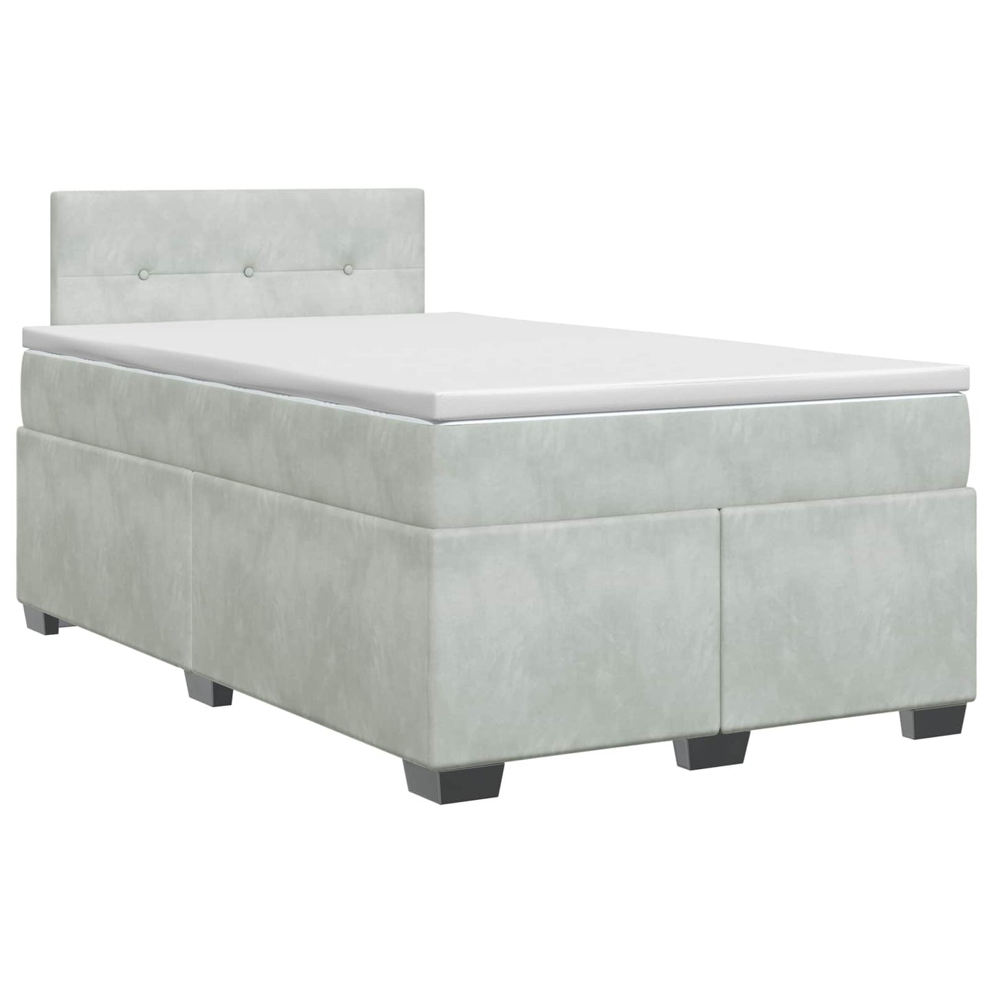 vidaXL Κρεβάτι box spring με στρώμα Ανοιχτό γκρι 120 x 200 cm Βελούδο