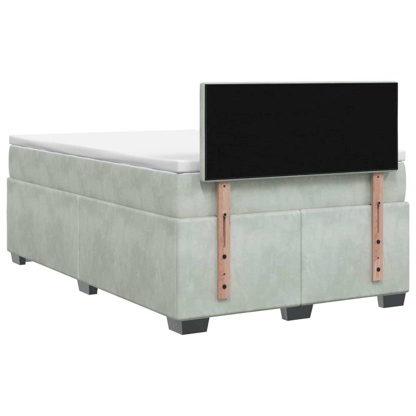 vidaXL Κρεβάτι box spring με στρώμα Ανοιχτό γκρι 120 x 200 cm Βελούδο