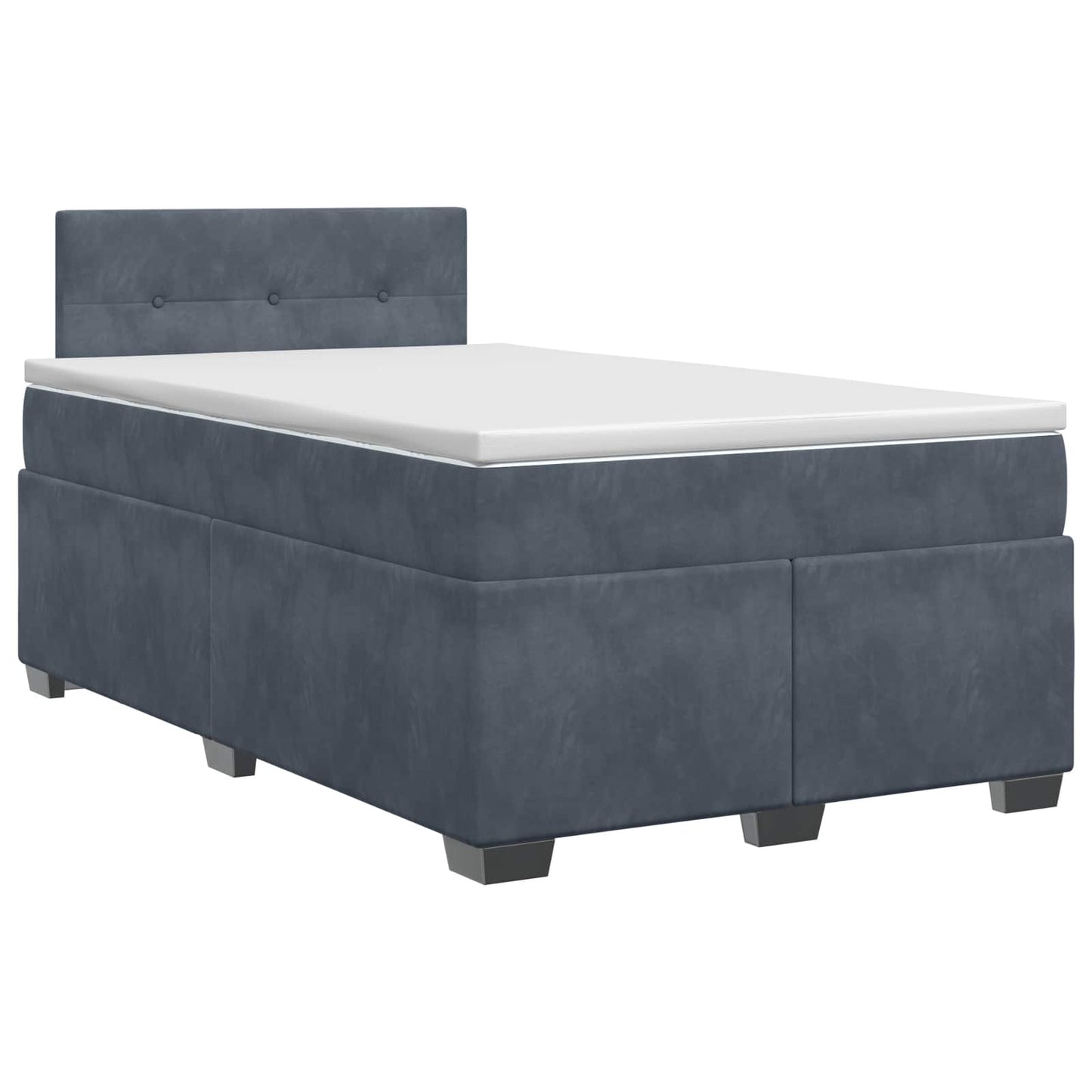 vidaXL Κρεβάτι box spring με στρώμα Σκούρο Γκρι 120 x 200 cm Βελούδο
