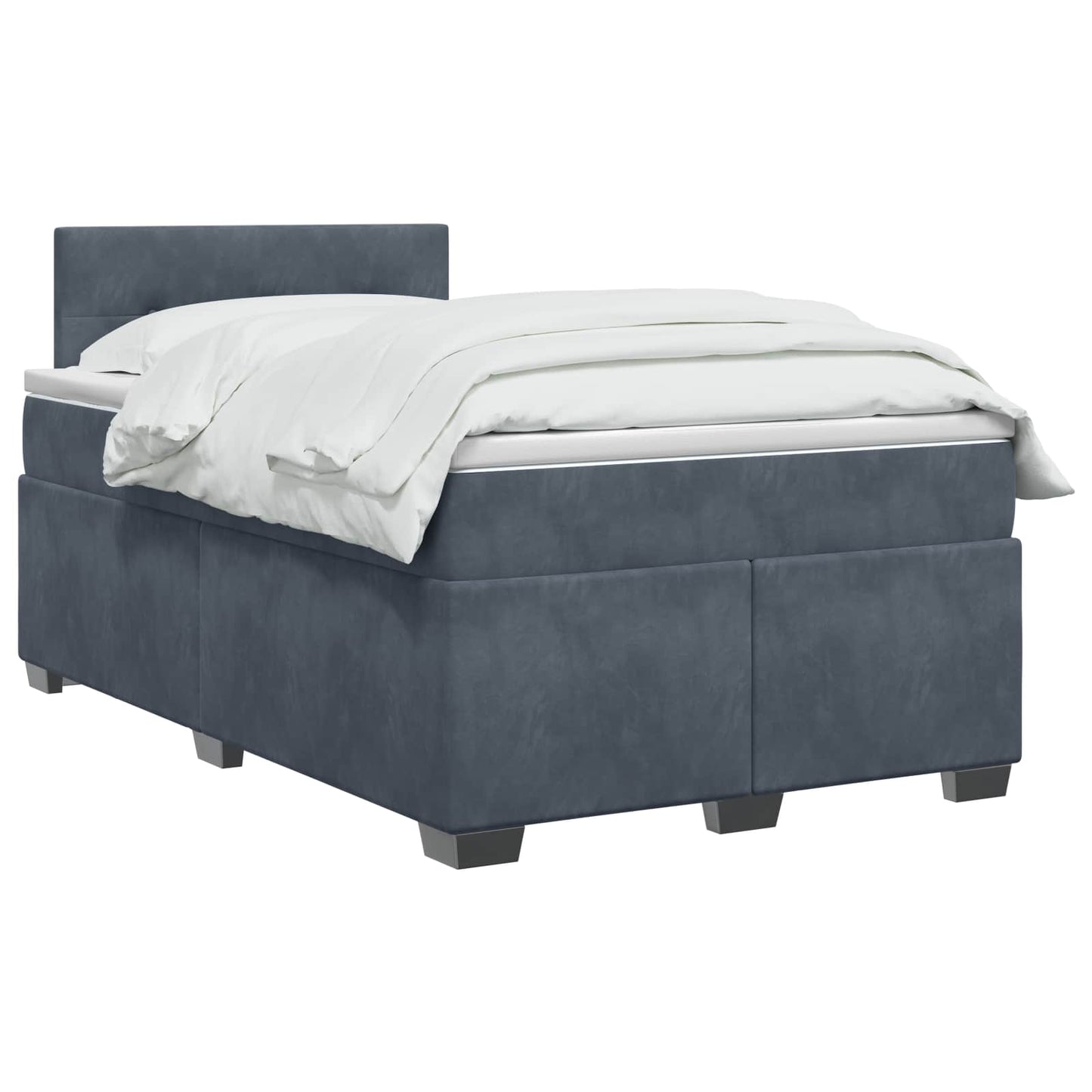 vidaXL Κρεβάτι box spring με στρώμα Σκούρο Γκρι 120 x 200 cm Βελούδο