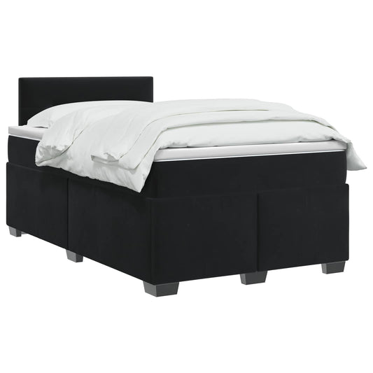 vidaXL Κρεβάτι box spring με στρώμα Μαύρο 120 x 200 cm Βελούδο