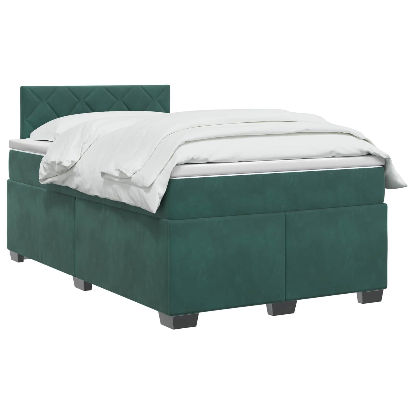 vidaXL Κρεβάτι box spring με στρώμα Σκούρο Πράσινο 120 x 200 cm