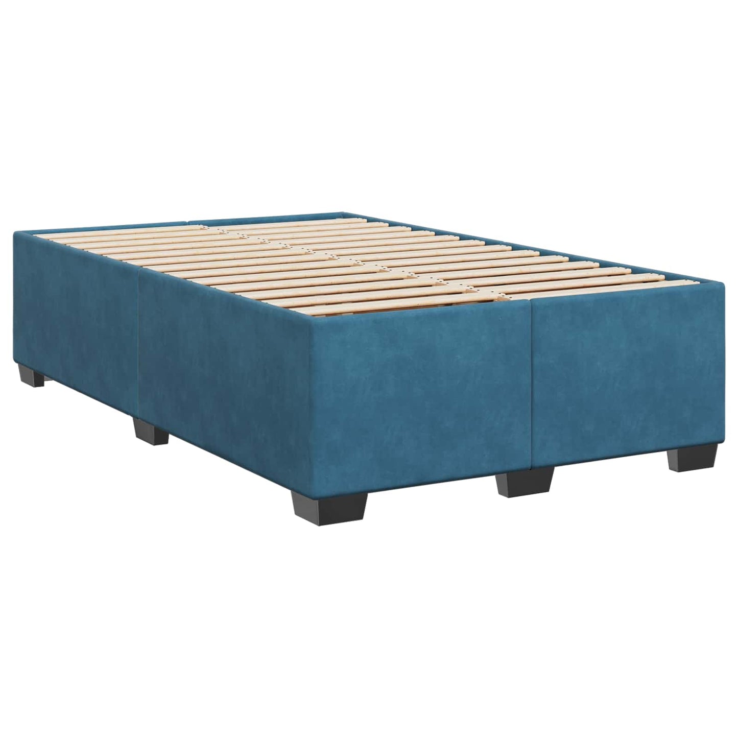 vidaXL Κρεβάτι box spring με στρώμα Σκούρο Μπλε 120 x 200 cm Βελούδο
