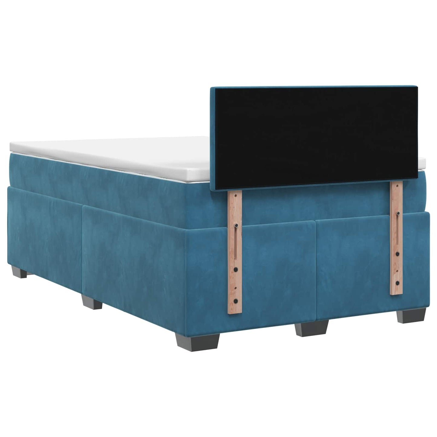 vidaXL Κρεβάτι box spring με στρώμα Σκούρο Μπλε 120 x 200 cm Βελούδο