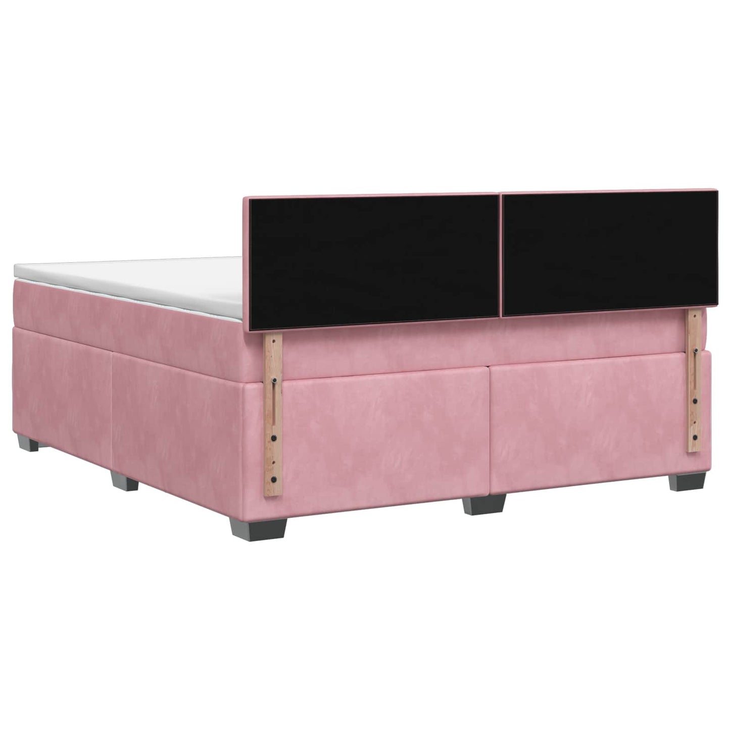 vidaXL Κρεβάτι box spring με στρώμα Ροζ 140 x 200 cm Βελούδο