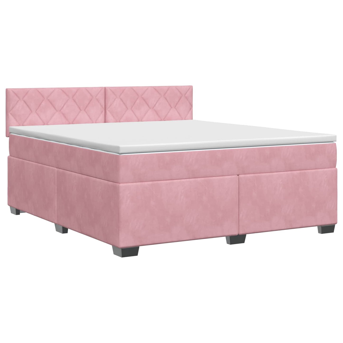 vidaXL Κρεβάτι box spring με στρώμα Ροζ 160 x 200 cm Βελούδο
