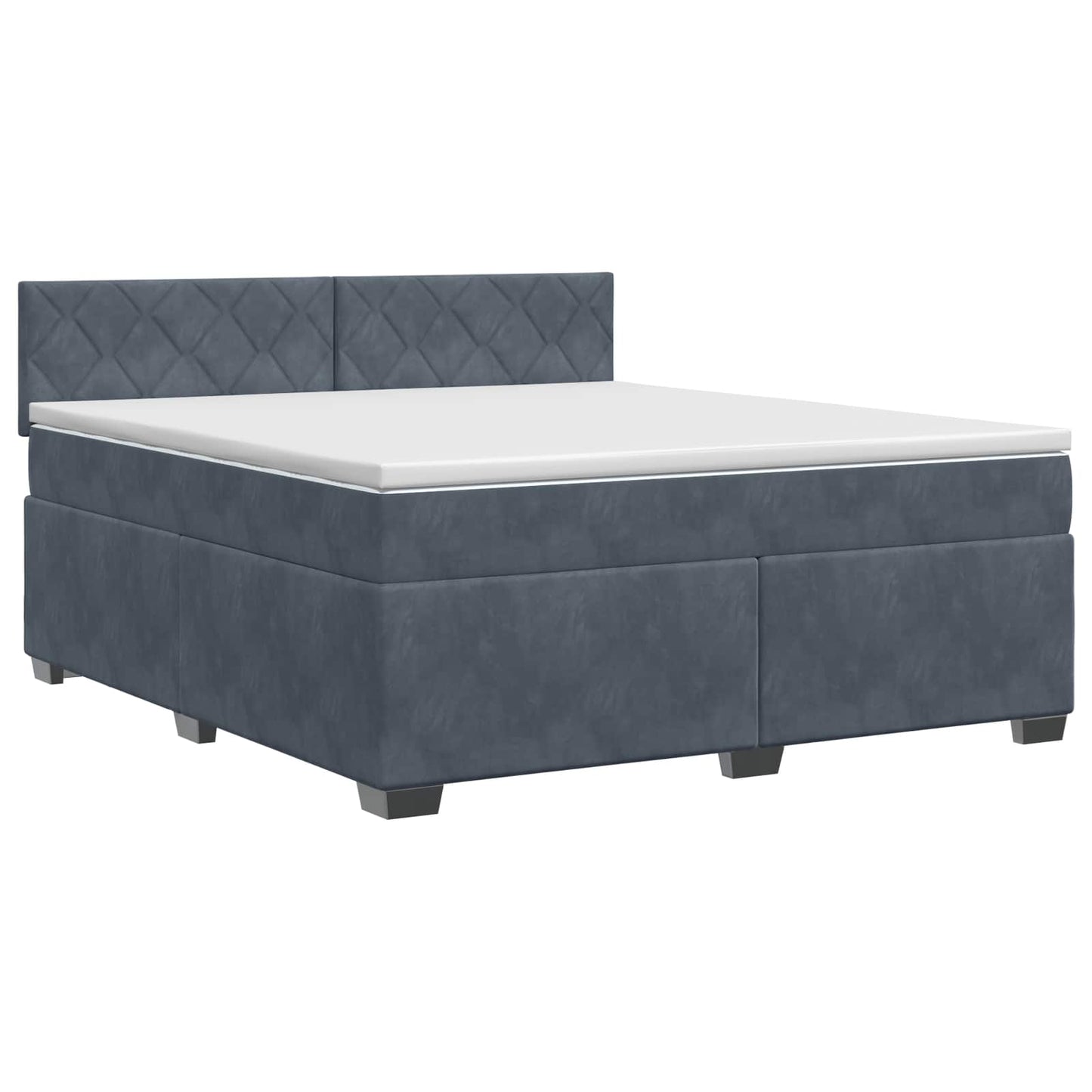 vidaXL Κρεβάτι box spring με στρώμα Σκούρο Γκρι 180 x 200 cm Βελούδο