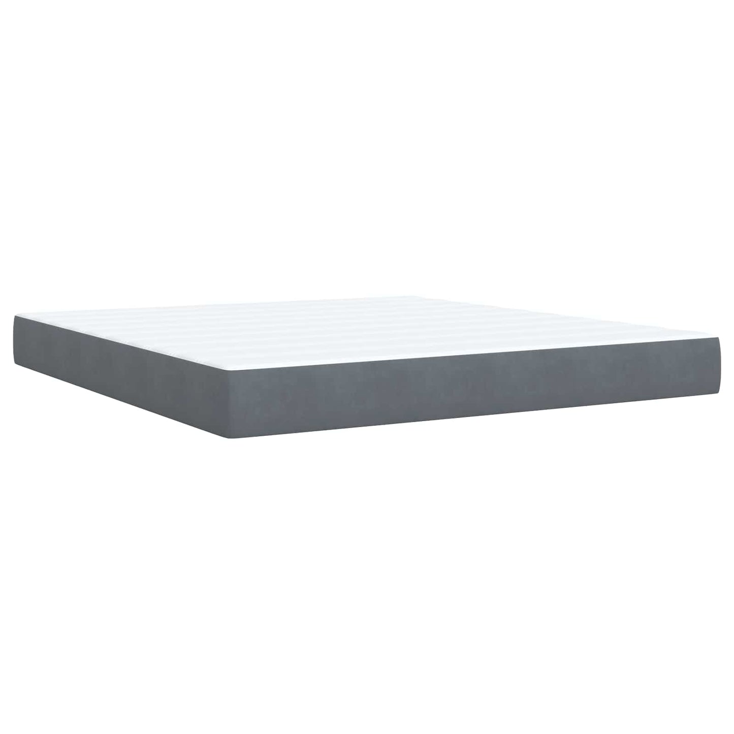 vidaXL Κρεβάτι box spring με στρώμα Σκούρο Γκρι 180 x 200 cm Βελούδο