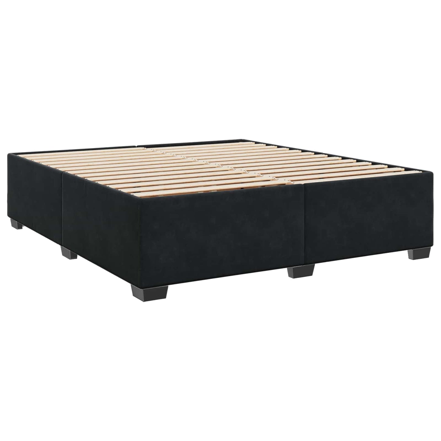 vidaXL Κρεβάτι box spring με στρώμα Μαύρο 200 x 200 cm Βελούδο