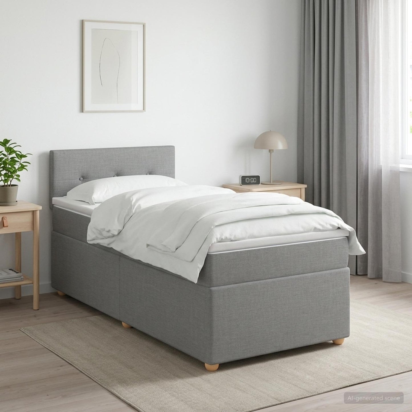 vidaXL Κρεβάτι box spring με στρώμα Ανοιχτό γκρι 80 x 200 cm Ύφασμα