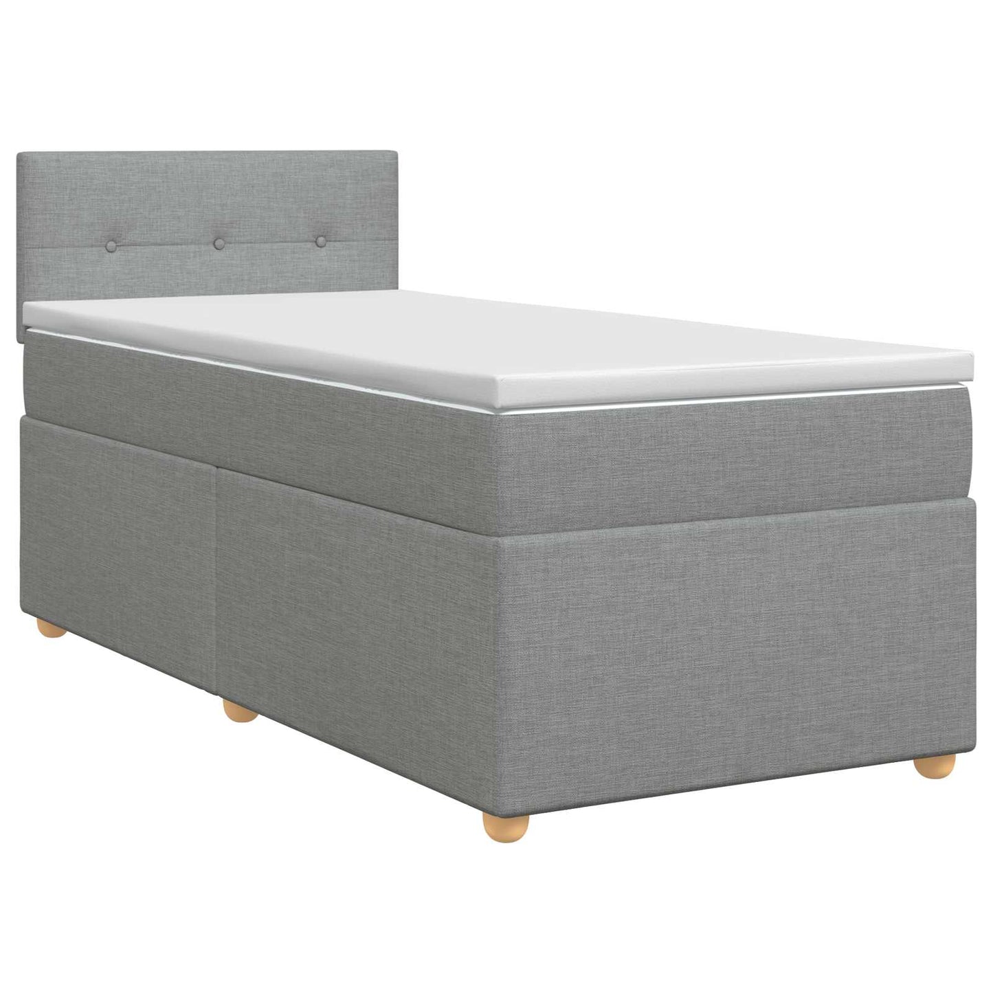 vidaXL Κρεβάτι box spring με στρώμα Ανοιχτό γκρι 80 x 200 cm Ύφασμα