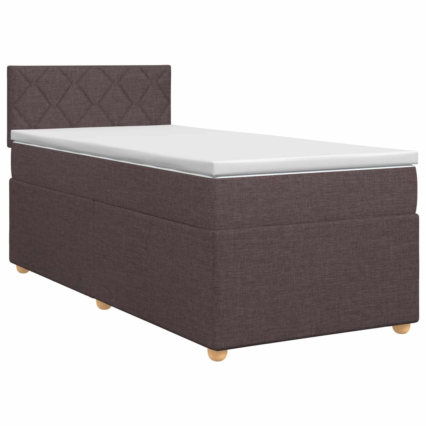 vidaXL Κρεβάτι box spring με στρώμα Σκούρο Καφέ 80 x 200 cm Ύφασμα