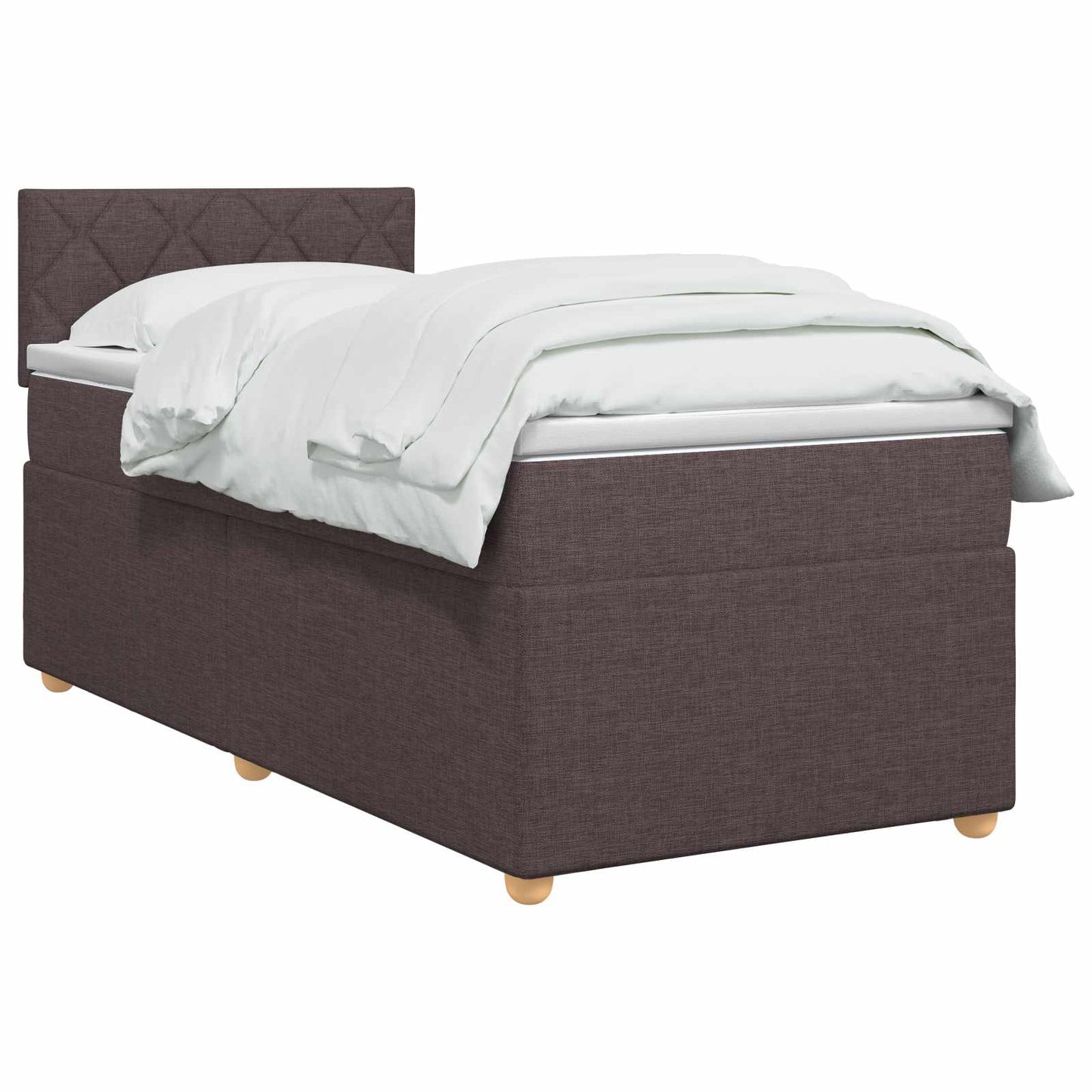 vidaXL Κρεβάτι box spring με στρώμα Σκούρο Καφέ 80 x 200 cm Ύφασμα