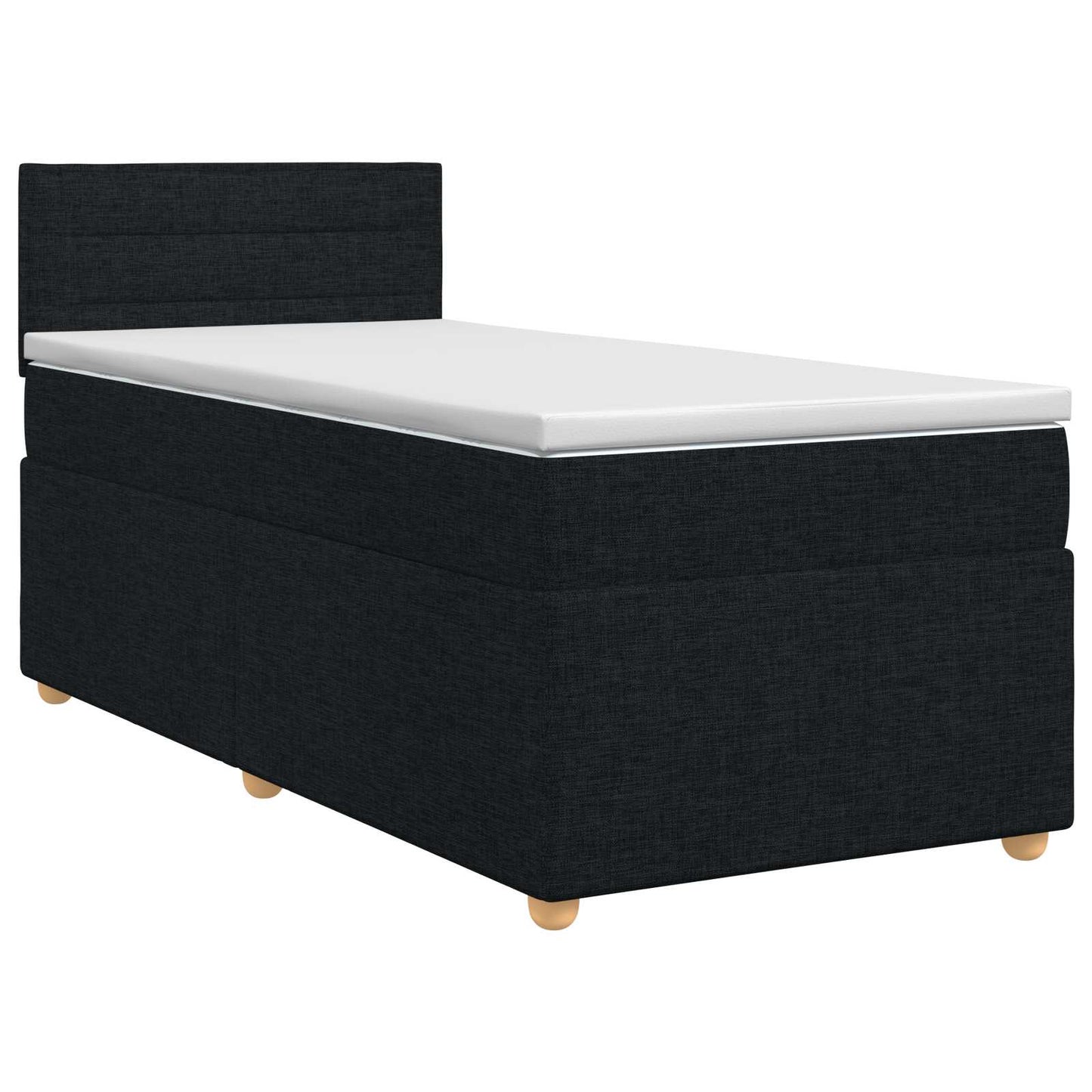 vidaXL Κρεβάτι box spring με στρώμα Μαύρο 90 x 200 cm Ύφασμα
